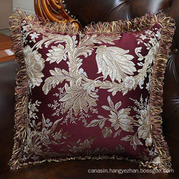 Satin Jacquard Tassel Edge Decorative Pillowcases